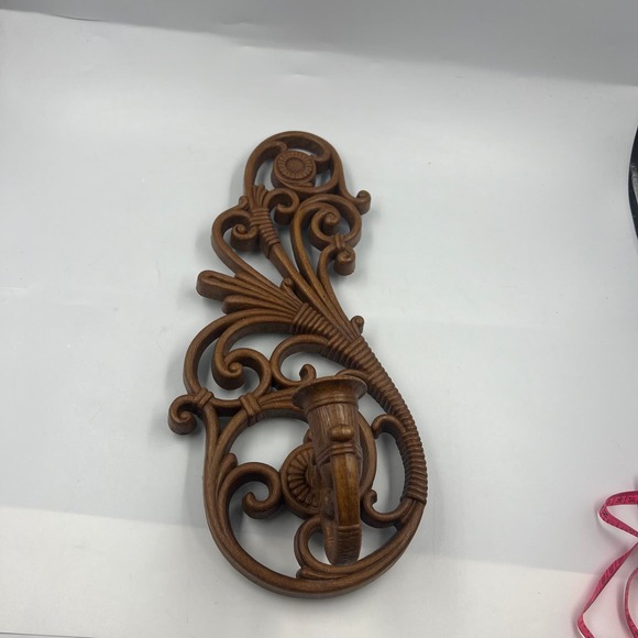 Vintage Dart Industries Boho MidCentury Wall Mounted Scone Faux Rattan Wicker - Picture 3 of 8